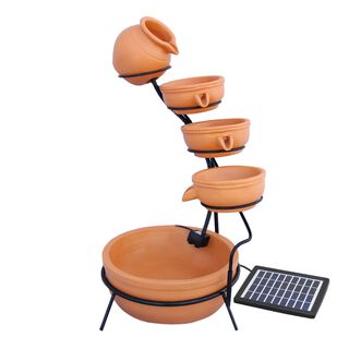 Monstershop Fuente De Agua Bebedero Con Energía Solar Terracota para gatos