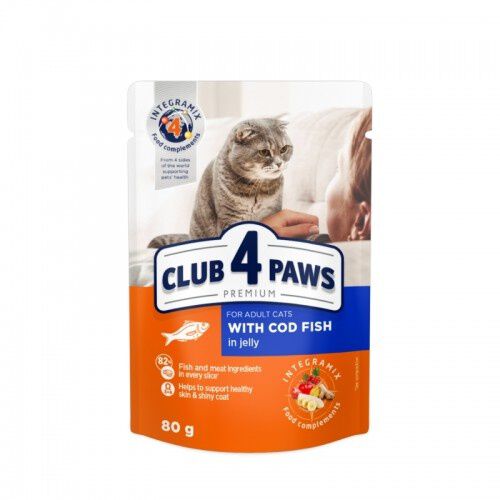 CLUB 4 PAWS Premium pienso h&uacute;medo sabor bacalao para gatos, , large Imagen numero 1