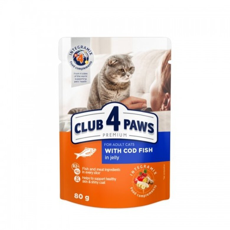 CLUB 4 PAWS Premium pienso húmedo sabor bacalao para gatos, , large image number null