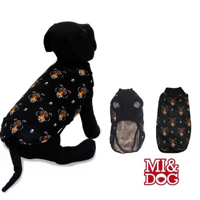 Abrigo con capa felpado para perros color Negro, , large image number null