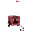 vidaXL Remolque de bicicleta para perros hierro tela Oxford rojo negro, , large indicador imagen numero 2