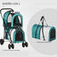 PawHut Cochecito Doble para Perros Gatos Cochecito Plegable para Mascotas con 2 Transportines Extraíbles Cinturón de Seguridad Bolsillos Laterales y 2 Cojines 66x50x98 cm Verde y Gris, , large indicador imagen numero 5
