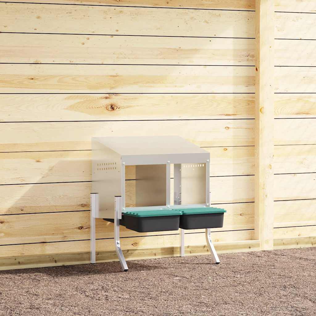 vidaXL Nido para gallinas de patas de acero galvanizado thumbnail