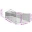 vidaXL Caseta perros exterior con corral 4x3x1,9 m acero galvanizado, , large indicador imagen numero 30