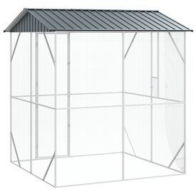 VidaXL Aviario Acero Gris para pájaros