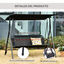 Outsunny Columpio de Jardín de Exterior de 2 Plazas Silla Balancín con Parasol Techo Ajustable en Ángulo Terraza Balcón Exterior Carga 200 kg 172x110x155 cm Negro, , large indicador imagen numero 5