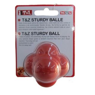 T&Z pelota robusta de goma roja para perros