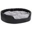 Vidaxl sofá acolchado antideslizante ovalado negro y gris para perros, , large indicador imagen numero 2