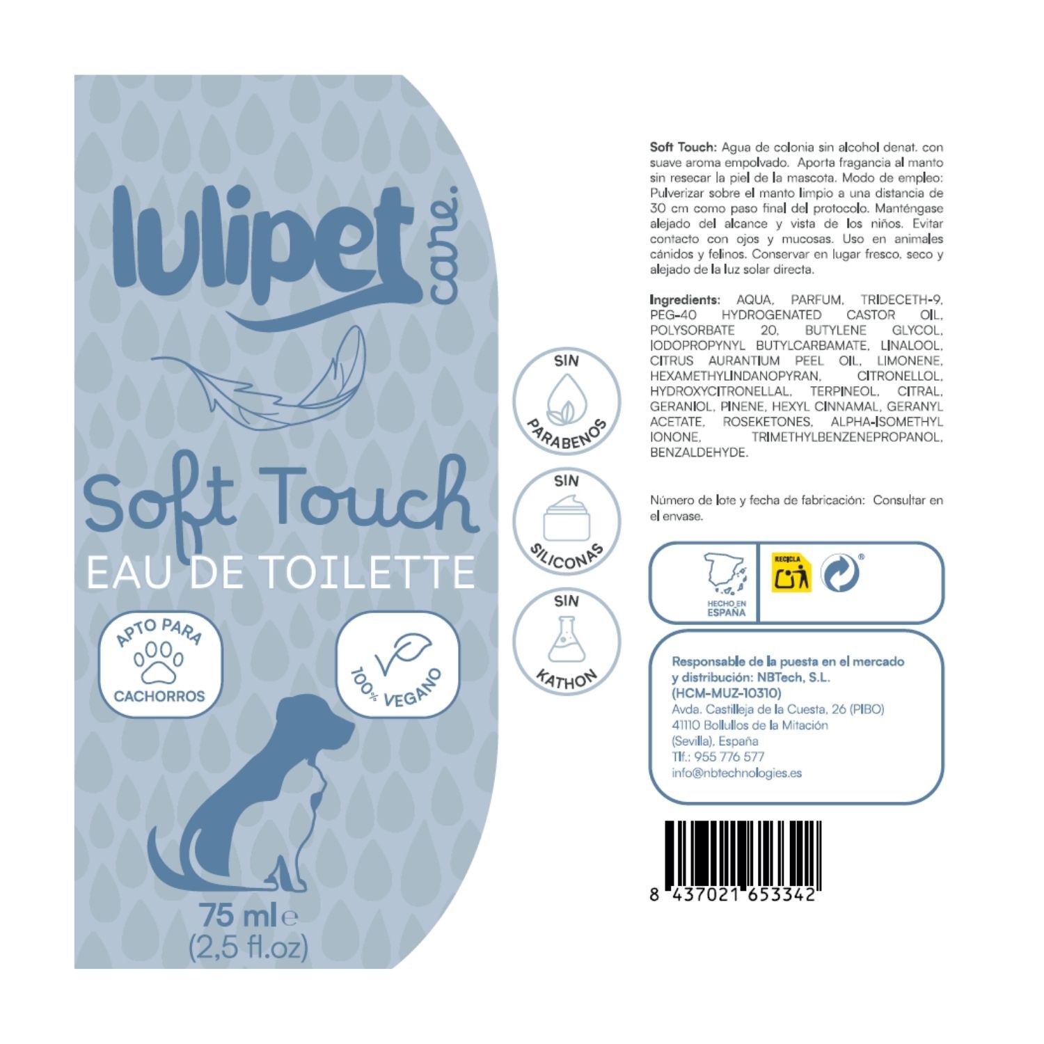 Soft Touch - Colonia olor talco fresco 75ml, , large Imagen numero 2