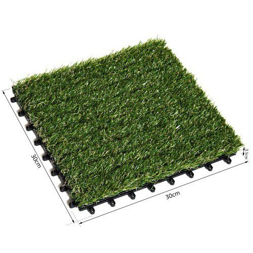 Cesped artficial Outsunny para terraza 10 piezas color Verde, , large Imagen numero 2