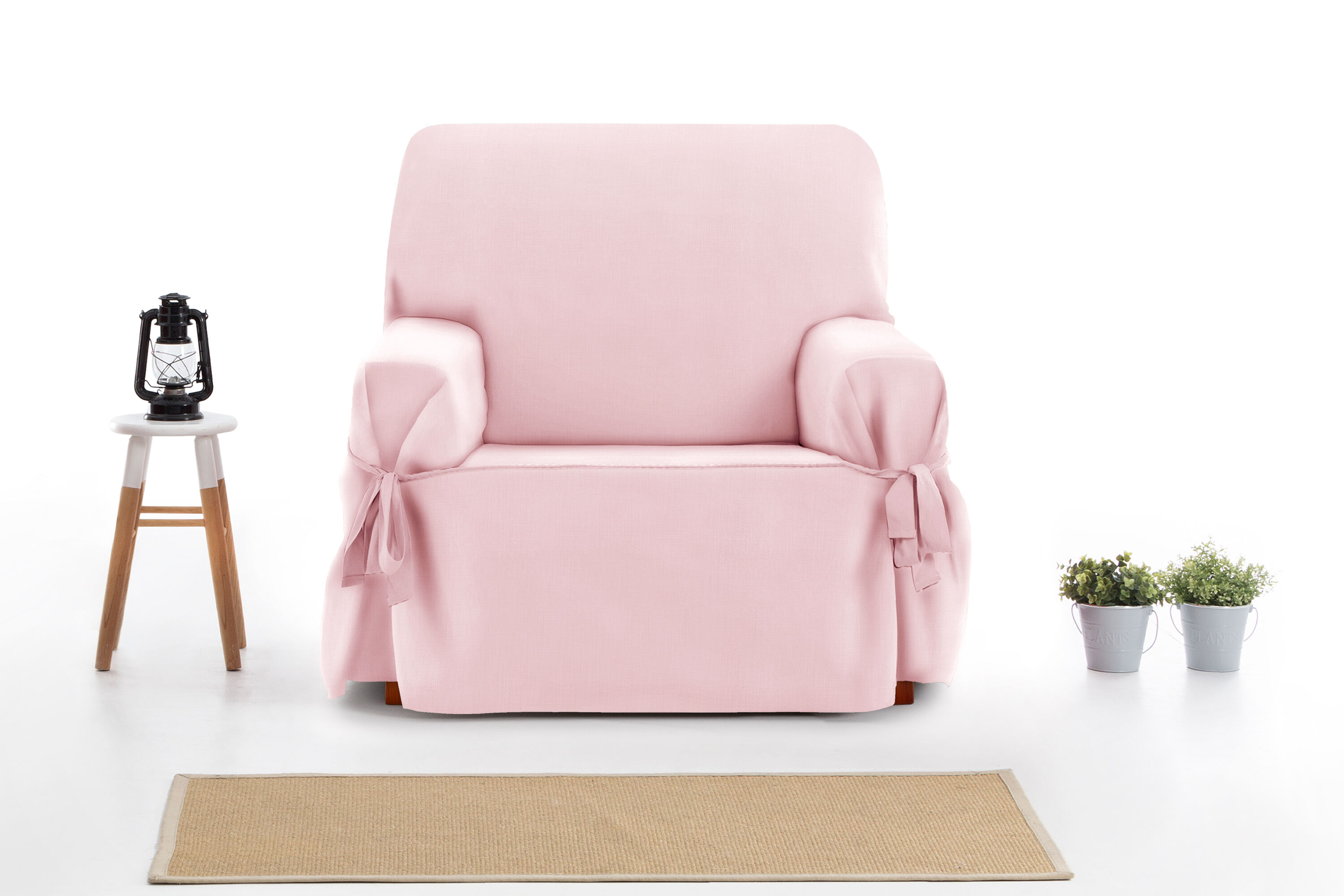 Protector Funda Sofa 3 Plazas con lazos. Color Rosa. 3 plazas (180 - 230 cm), , large Imagen numero 7