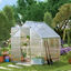 Outsunny Invernadero Policarbonato Aluminio de Jardín 190x190x200 cm 3,6m² Caseta de Exterior con Base Puerta Corredera y 2 Tragaluces para Cultivo Plantas Semillas Transparente, , large indicador imagen numero 2