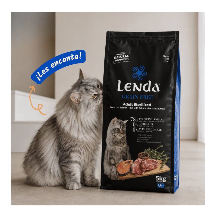 2 Kg Lenda Grain Free Cerdo, Salm&oacute;n y Krill pienso para gatos, , large Imagen numero 5