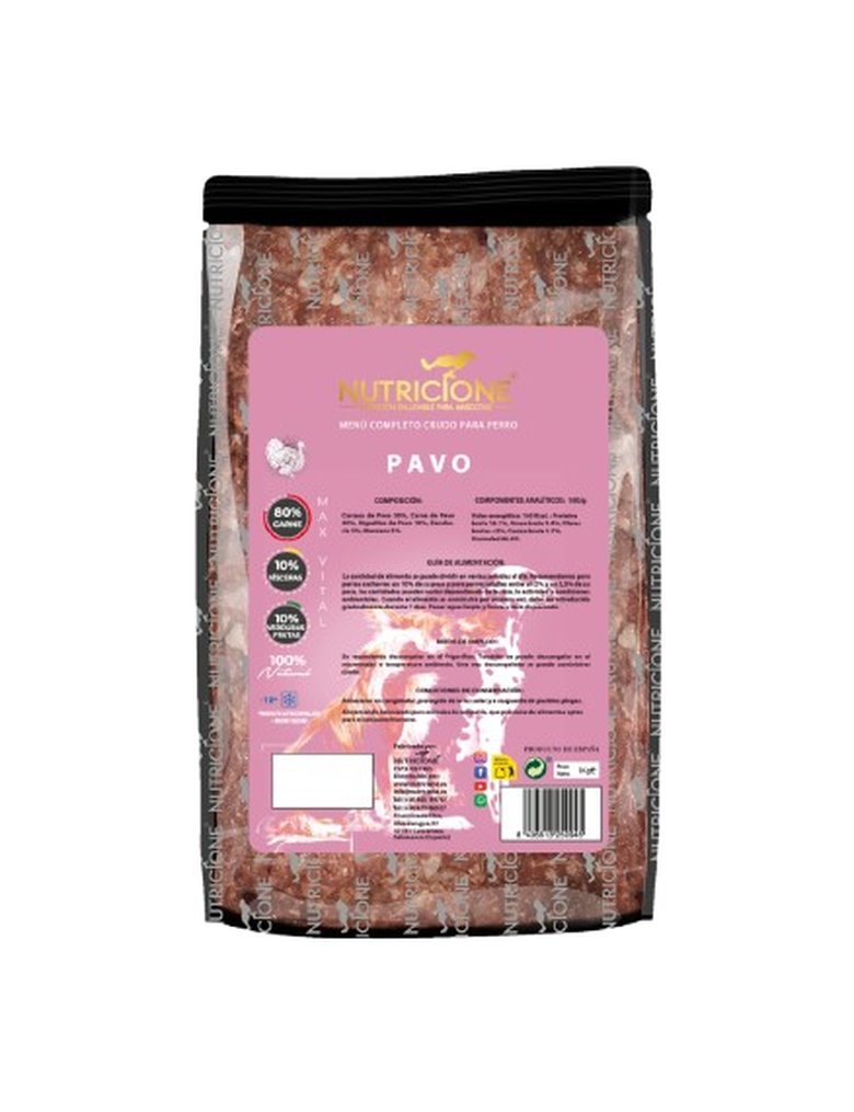 Nutricione menú completo sabor pavo para perros thumbnail