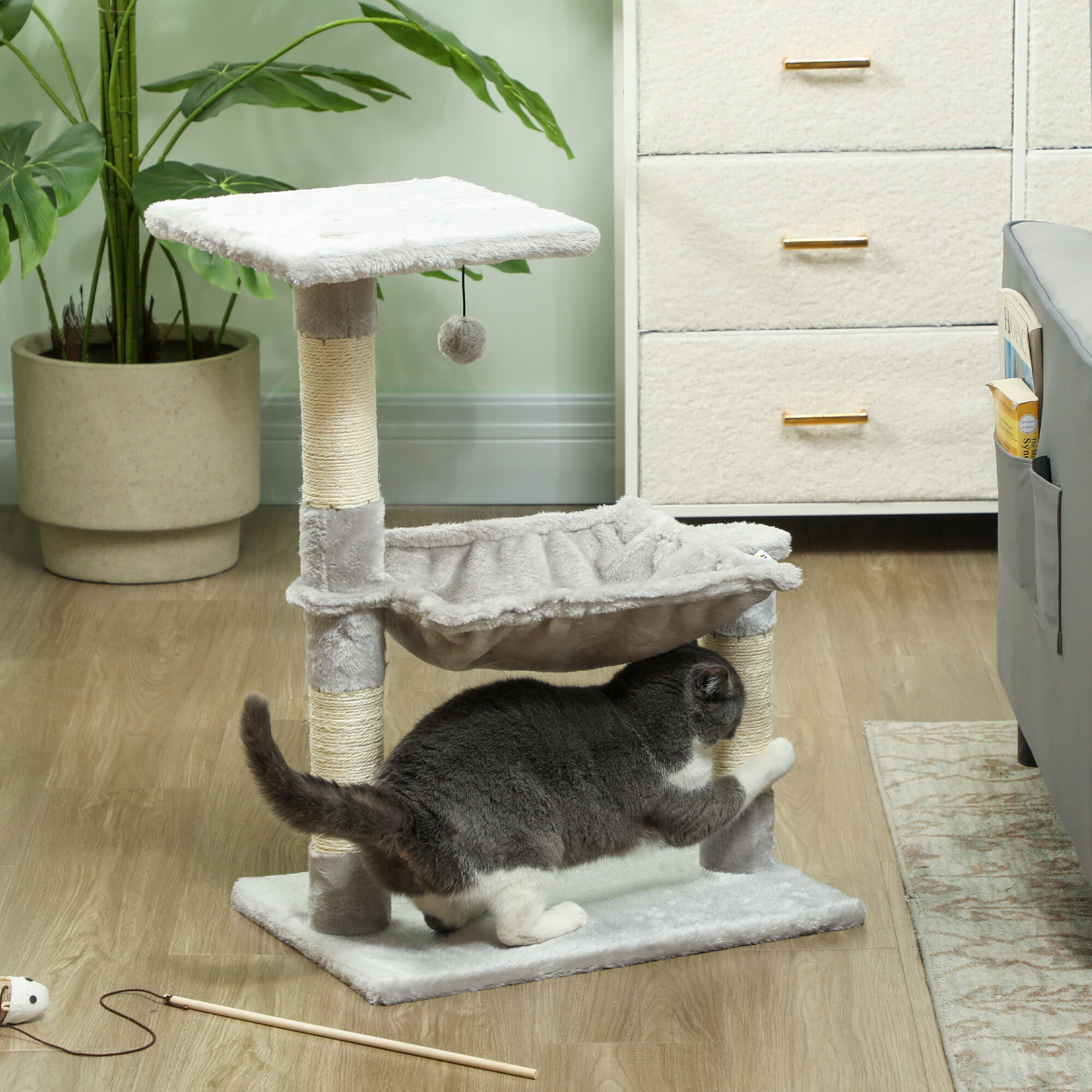 PawHut &Aacute;rbol para Gato Gris Claro, , large Imagen numero 2
