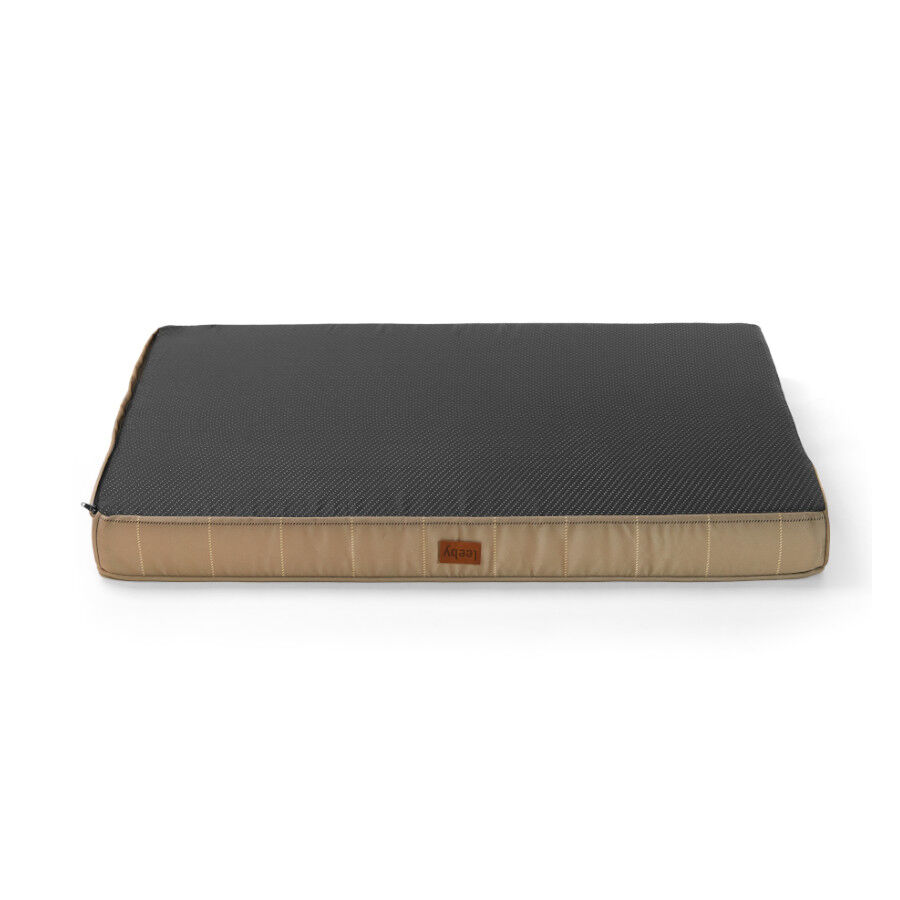 Leeby colchón viscoelástico marrón rayas para perros thumbnail