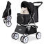 COSTWAY Cochecito para Mascotas, Carrito para Perros Plegable con Ruedas Grandes, Malla Transpirable, Cubierta Impermeable, Portavasos y Cesta, Carro para Perros Peque&ntilde;os y Gatos hasta 15 kg, Negro, , large indicador imagen numero 1