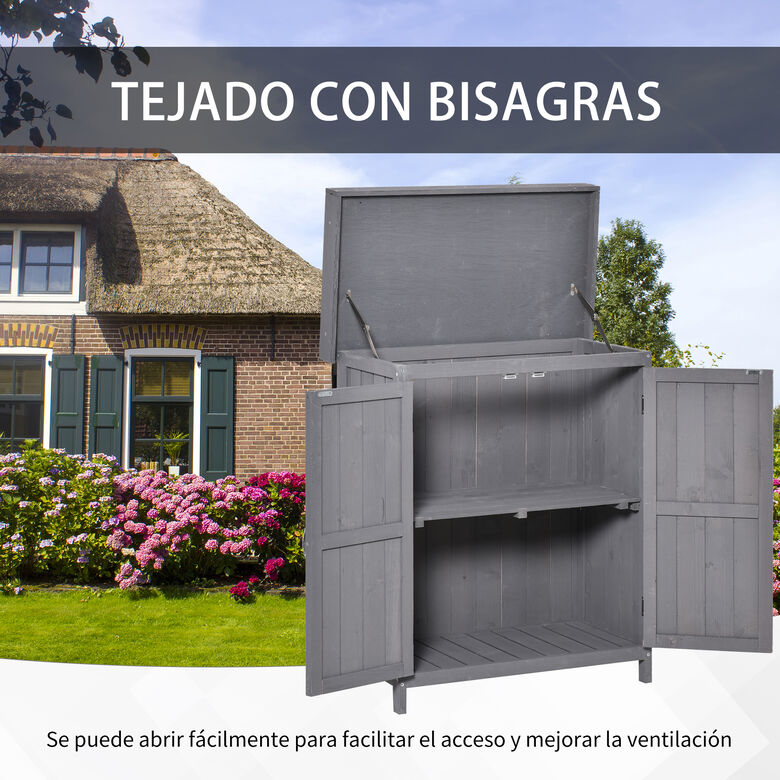 Outsunny Armario De Jardín Gris thumbnail