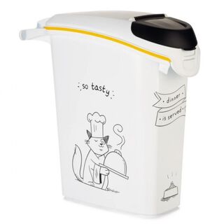Almacenamiento de comida con tapa para gatos color Blanco