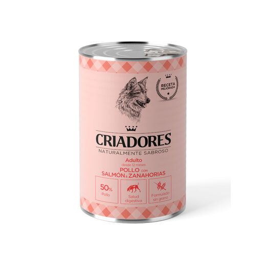 Criadores Adulto Pollo y Salmón lata para perros, , large image number null