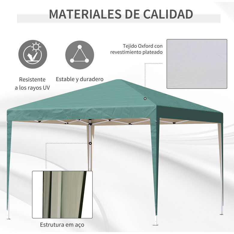 Outsunny Carpa Plegable Verde, , large image number null