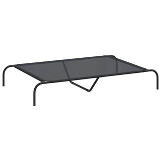 vidaXL Cama elevada para perros negra 130x80x20 cm textilene y acero