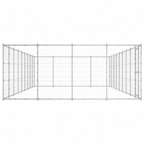 Vidaxl jaula con malla alrededor plateado para mascotas thumbnail