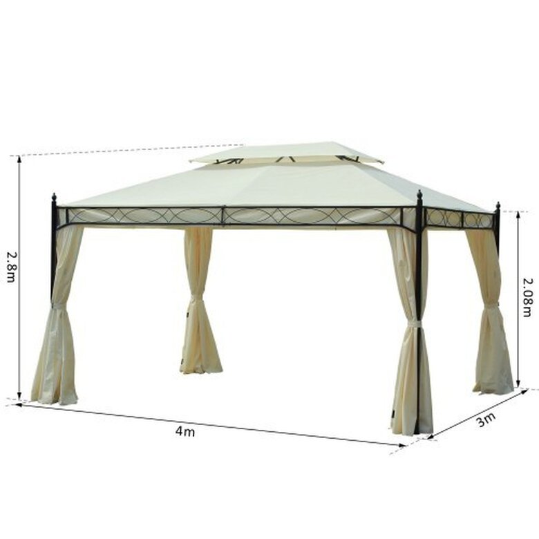Pérgola para jardín Outsunny color Blanco, , large image number null