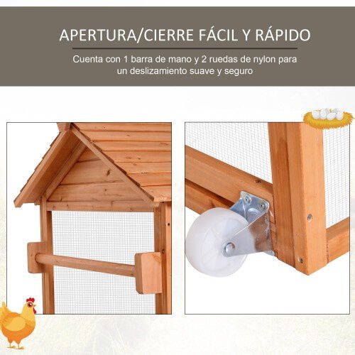 Gallinero integrado Run PawHut color Madera, , large Imagen numero 4