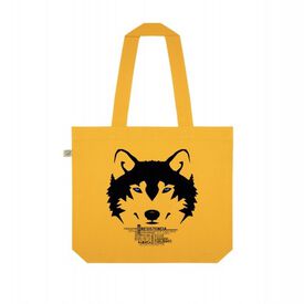 Animal totem bolso tote bag de tela lobo amarillo