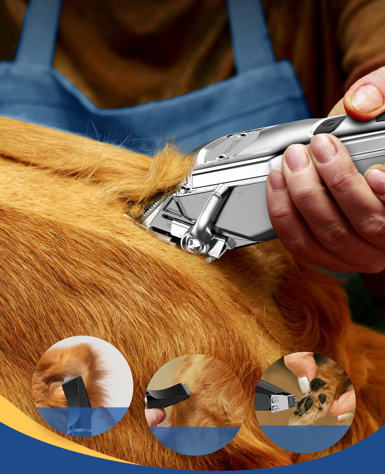 Oneisall Recortadora de pelo y patas Set de peluquería para perros y gatos thumbnail