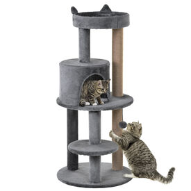 PawHut Árbol Rascador Gris para gatos