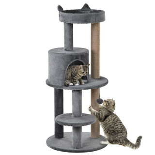 PawHut Árbol Rascador Gris para gatos