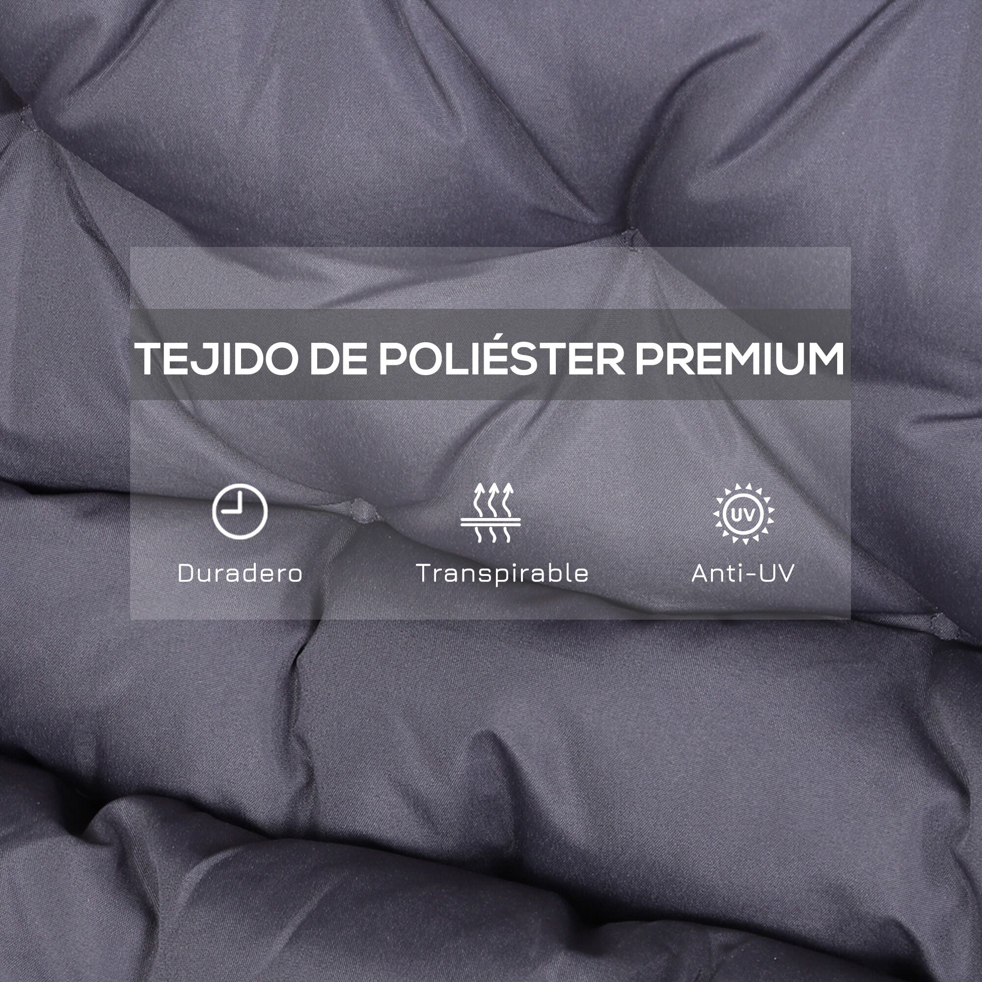 Outsunny Cojín para Banco Gris Oscuro thumbnail