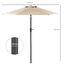 Outsunny Sombrilla de Jardín Ø230x216 cm Parasol de Terraza Basculante Apertura Manual Impermeable para Patio Piscina Caqui, , large indicador imagen numero 3
