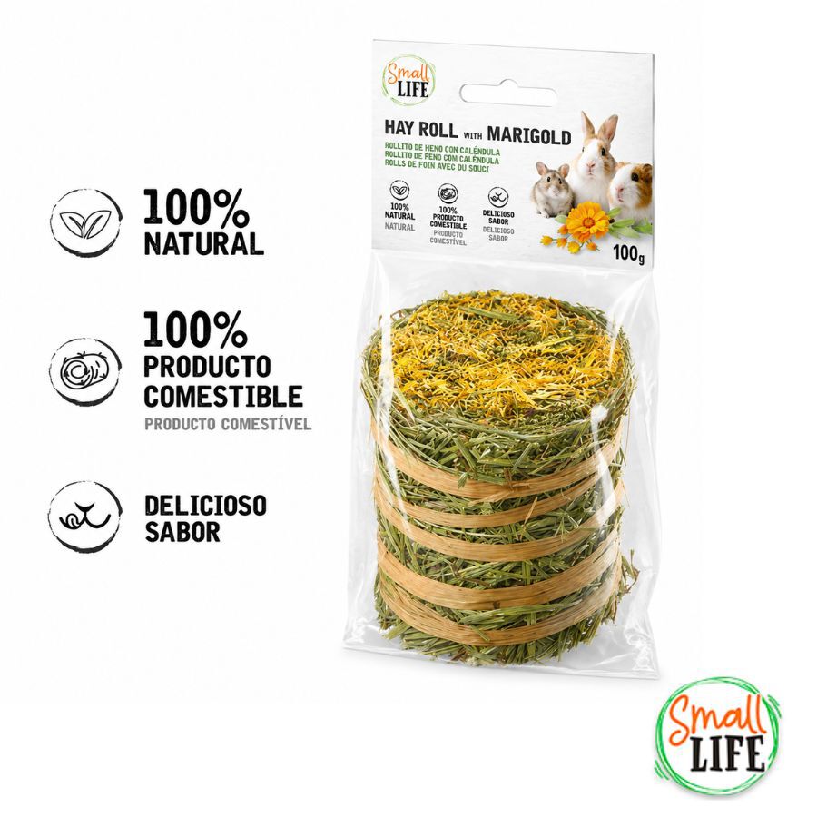 100 g Small Life Rollo de Heno con Cal&eacute;ndula Snack para roedores y conejos, , large Imagen numero 2