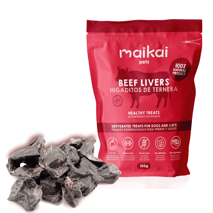 Higaditos de Ternera deshidratados. 100g. Chuches para perros y gatos. 100% Natural. MAIKAI PETS., , large Imagen numero 1