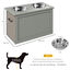 PawHut Comedero Perro Elevado con 2 Cuencos de Acero Inoxidable 2x2000 ml Comedero Elevado para Perros Grandes con Tapa Abatible y Almacenamiento Oculto Gris, , large indicador imagen numero 3