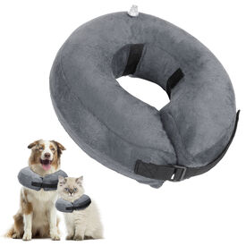 Nobleza Collar Isabelino Inflable Ajustable Gris para mascotas