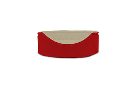 Gauty Cama Redonda Tela Impermeable rojo y beige para Perros y Gatos 
