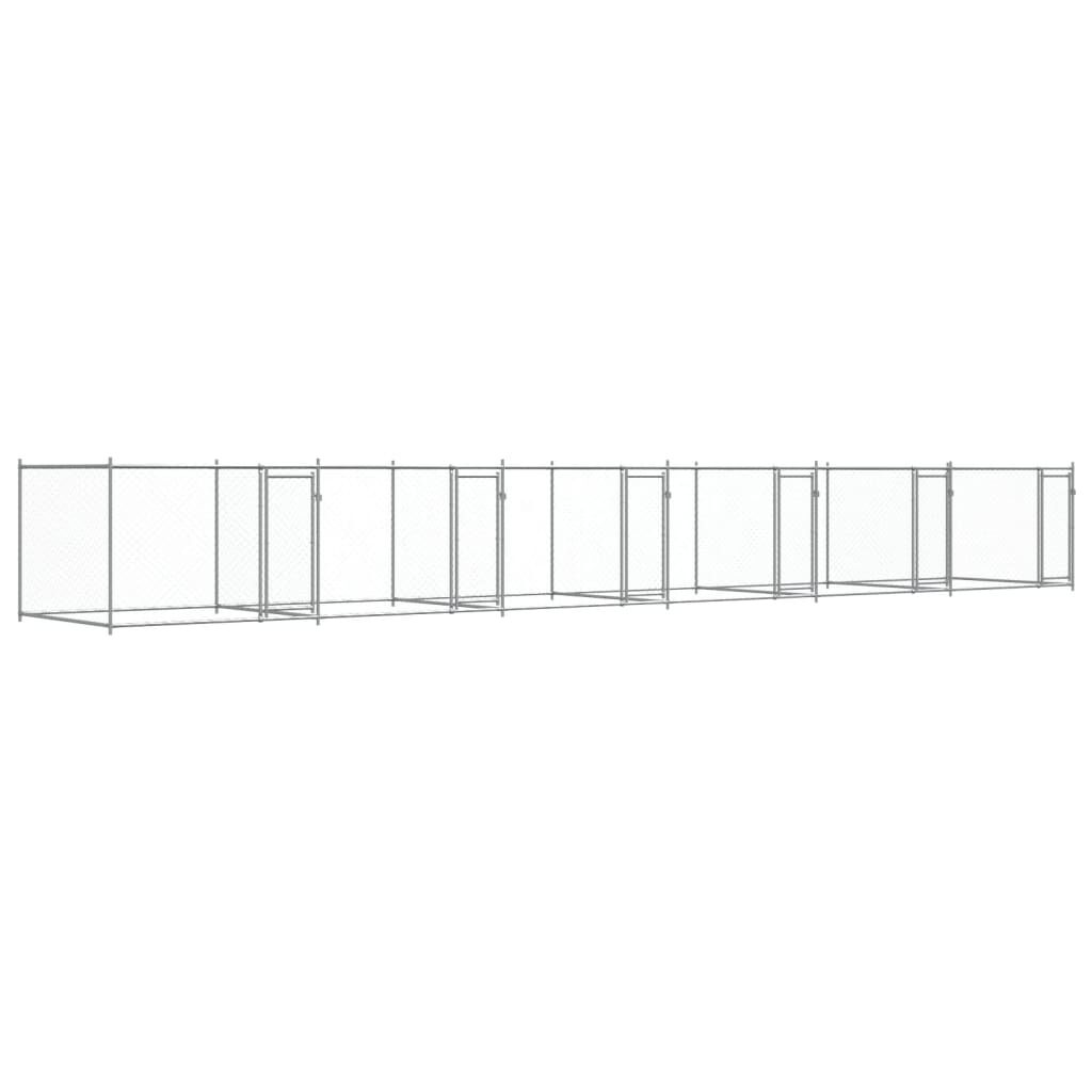 vidaXL Jaula de perros con puertas acero galvanizado gris 8x2x1,5 m, , large Imagen numero 11