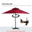 Outsunny Sombrilla de Jardín 300x300 cm Parasol de Aluminio con Manivela Poste Giratorio 360° Doble Techo Inclinable en 6 Posiciones y Base Cruzada Incluida Rojo, , large indicador imagen numero 5