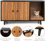 COSTWAY 3 en 1 Mesa Auxiliar y Casa para Gatos, Mesa de Centro con Caja de Arena de Madera 90x50x50cm, , large indicador imagen numero 2