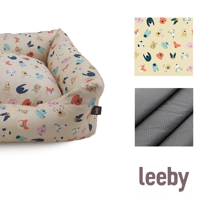 Leeby Cama Beige Estampado Cómic para perros thumbnail