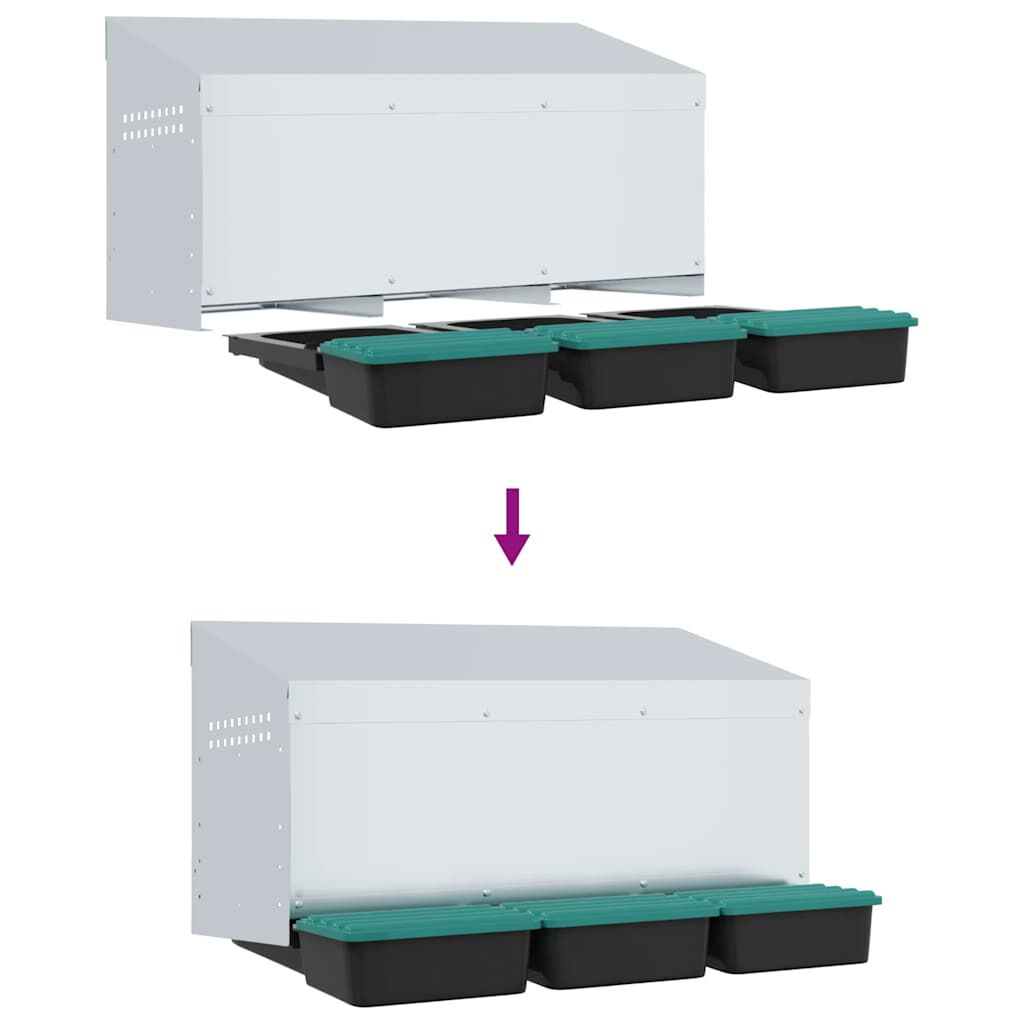 vidaXL Nido para gallinas de acero galvanizado para montar en la pared thumbnail