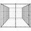 Vidaxl perrera de acero con puerta de bisagra negra para perros, , large indicador imagen numero 8