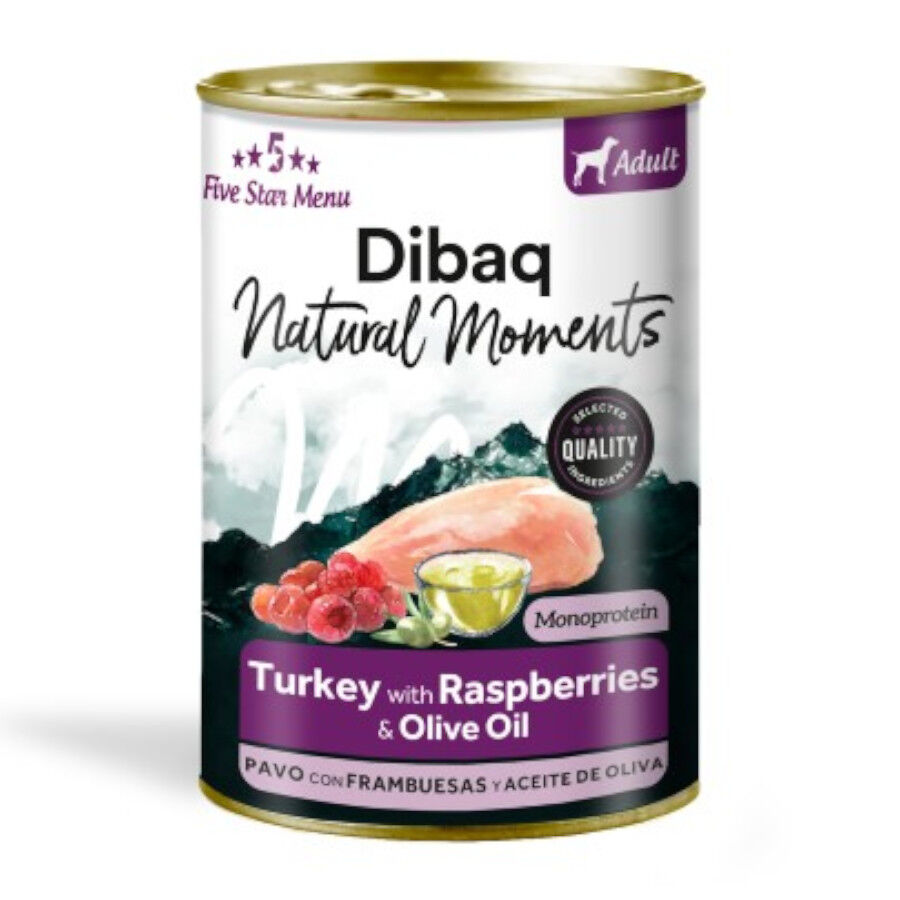 380 g Dibaq Natural Moments Lata Pavo con Frambuesas para perro