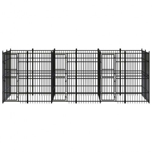 Vidaxl perrera con puerta de bisagras para perros, , large Imagen numero 2