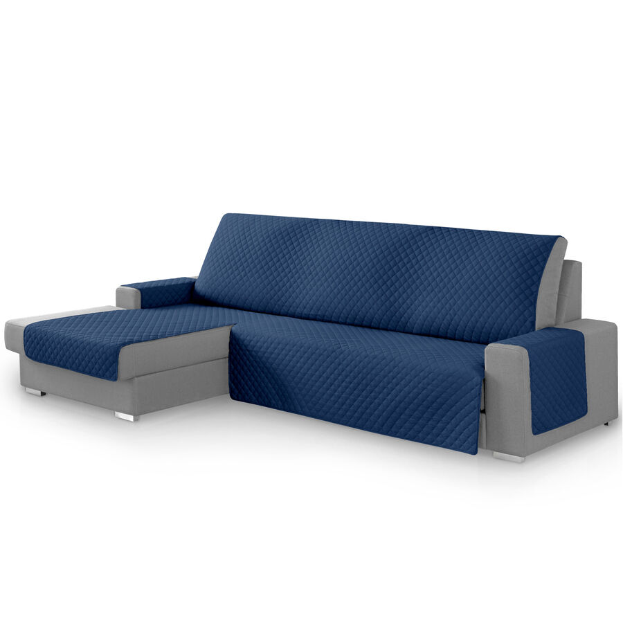 Vipalia Protector Cubresofa Rombos. Marino. Chaise Longue Izquierda 240 cm, , large Imagen numero 1