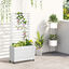 Outsunny Jardinera con Enrejado de Madera Maciza con 4 Ruedas Macetero de Jard&iacute;n con Soporte para Trepadora y Tela Geotextil para Cultivos Plantas Flores 76x30x155 cm Blanco, , large indicador imagen numero 2